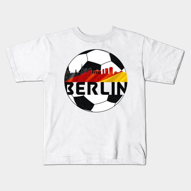 Berlin Germany Euro 2024 football—Black text Kids T-Shirt by Rocky Ro Designs